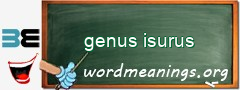 WordMeaning blackboard for genus isurus